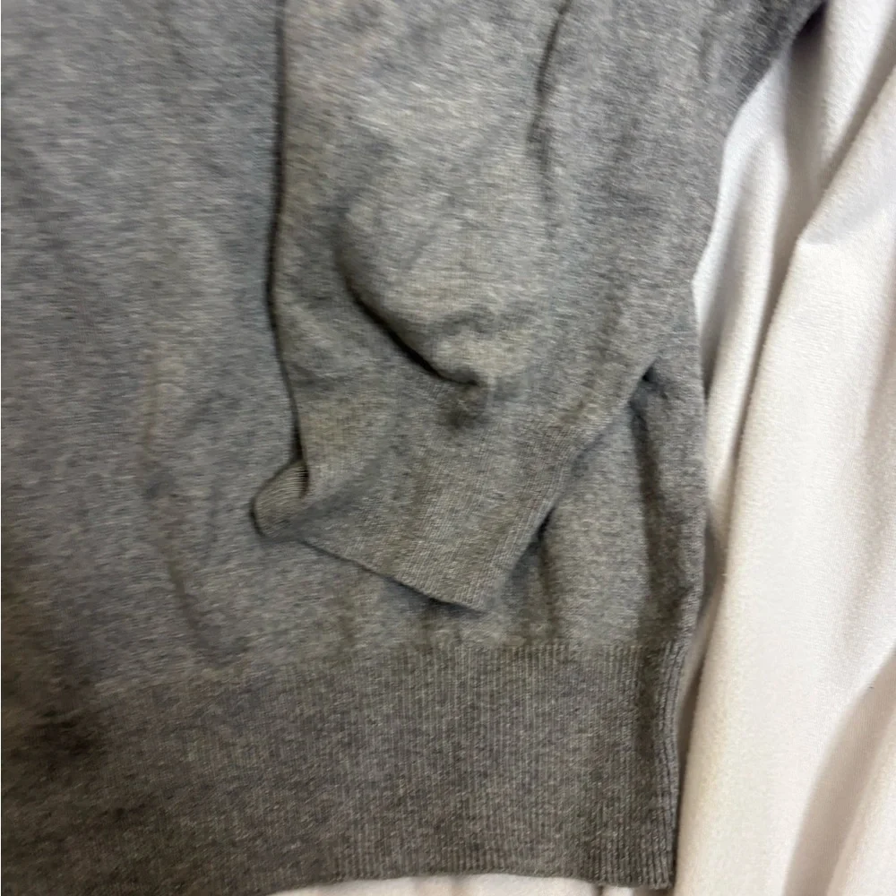 J. Crew Sweater Men XL Slim Knit Gray 1/4 Zip Mock Neck Cotton Cashmere Blend